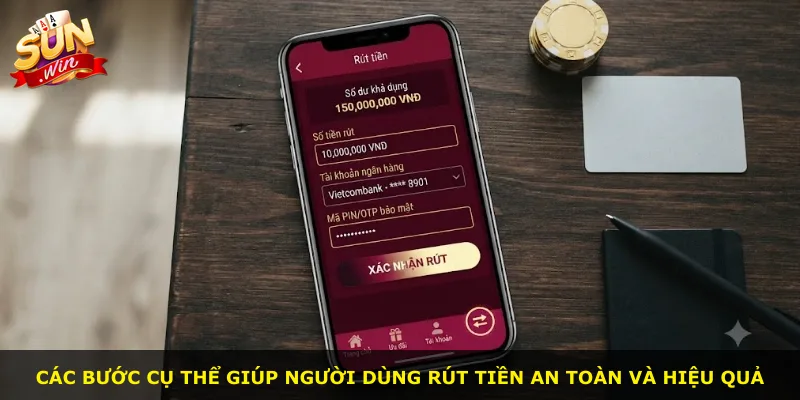 Các bước cụ thể giúp người dùng rút tiền an toàn và hiệu quả
