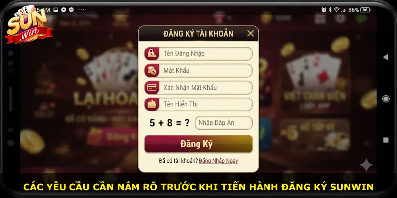 Các yêu cầu cần nắm rõ trước khi tiến hành đăng ký Sunwin