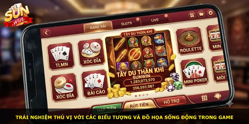 Trải nghiệm thú vị với các biểu tượng và đồ họa sống động trong game